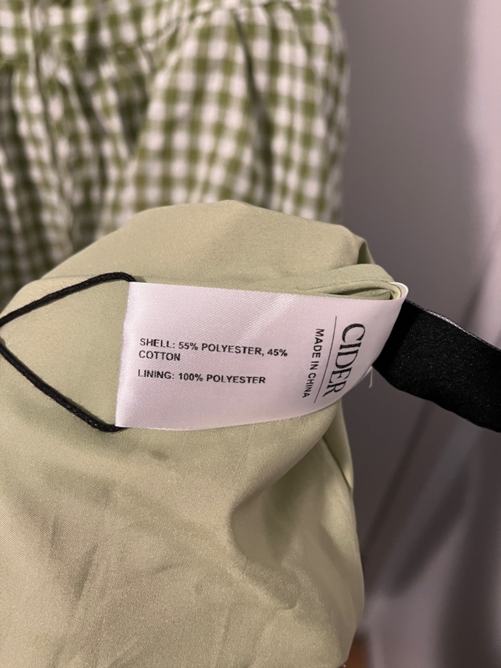 Cider Light Green and White Gingham Midi Dress NWT - Picture 13 of 13